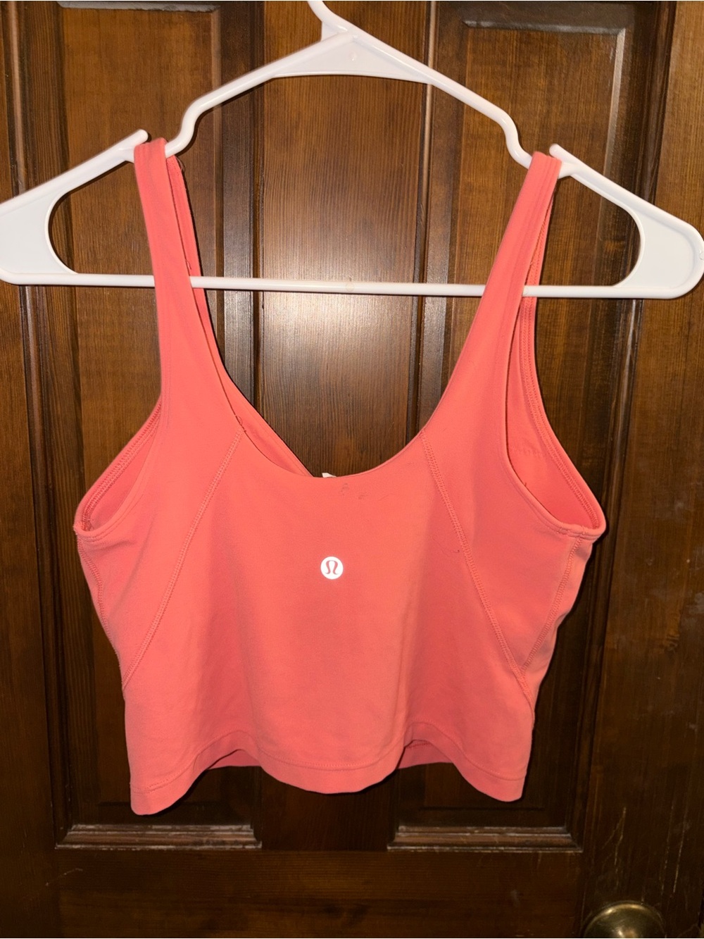 lululemon athletica Coral Pink Scoop-Back Athletic Crop Tank
